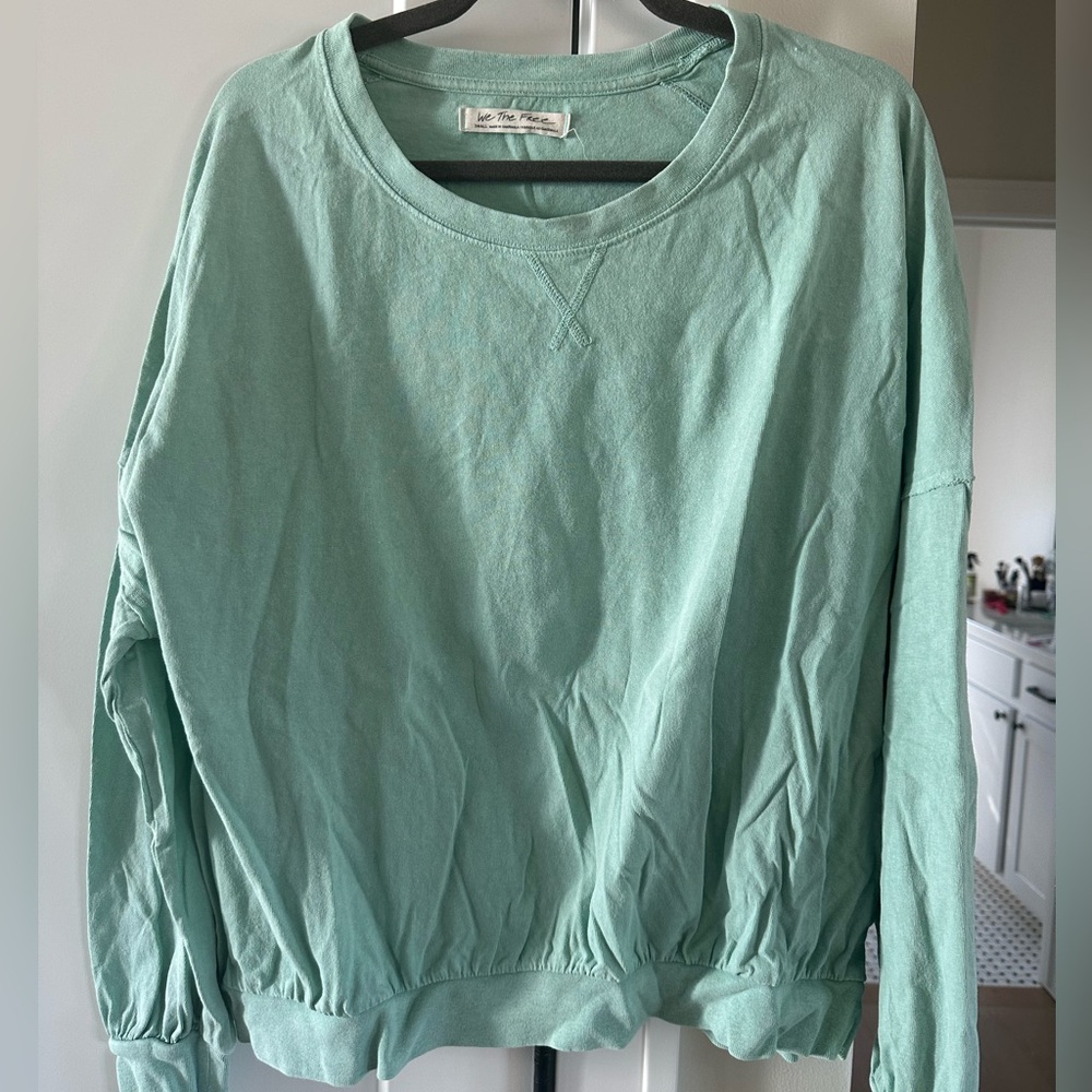 Free People Green Sweatshirt